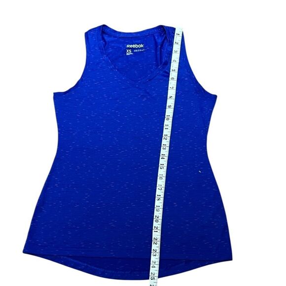 Reebok Women’s Vibrant Blue and Pink Patterned V-neck Tank Top, Size XS - Picture 5 of 6